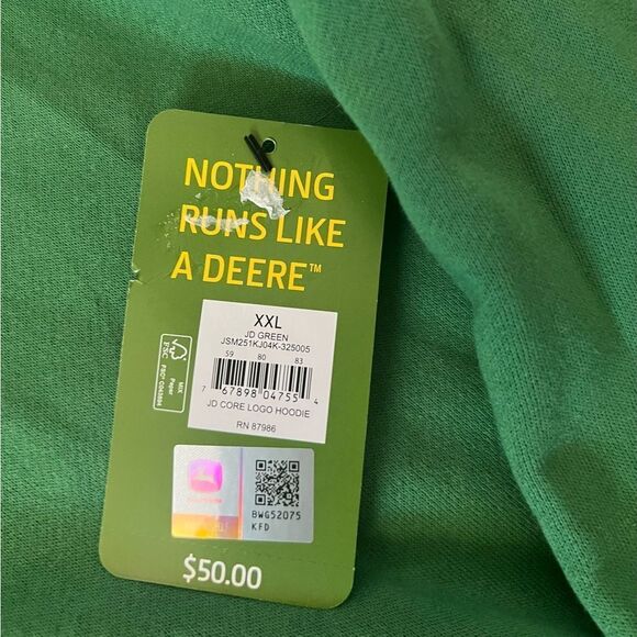 John Deere Core Graphic Logo Hoodie Green- Size XXL - Picture 4 of 8